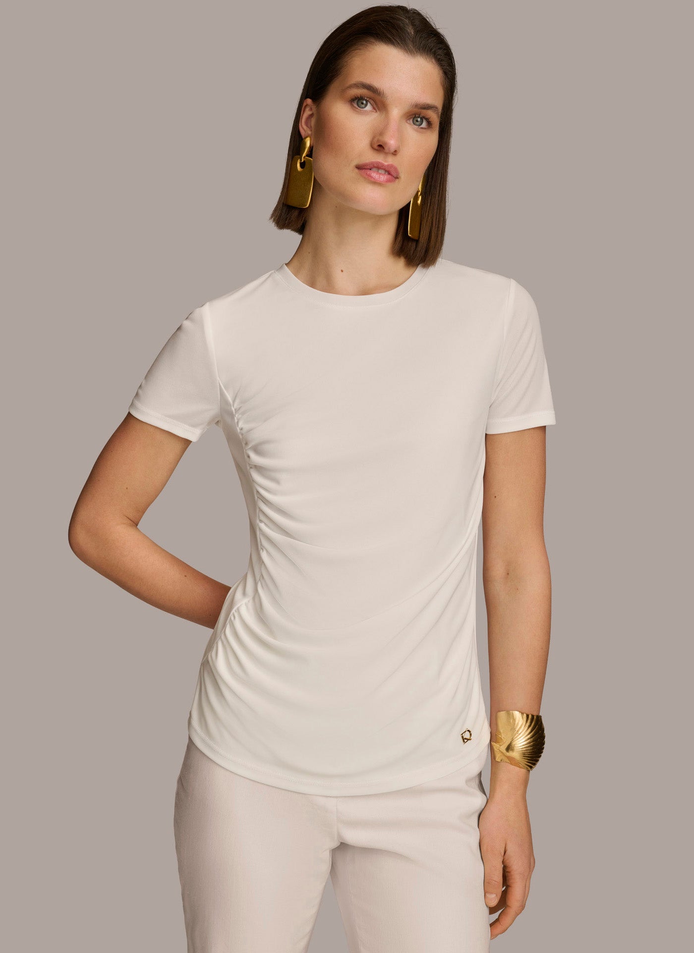 (image for) CLASSIC CREW NECK RUCHED TEE